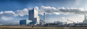 Power plant in the Rotterdam harbor area